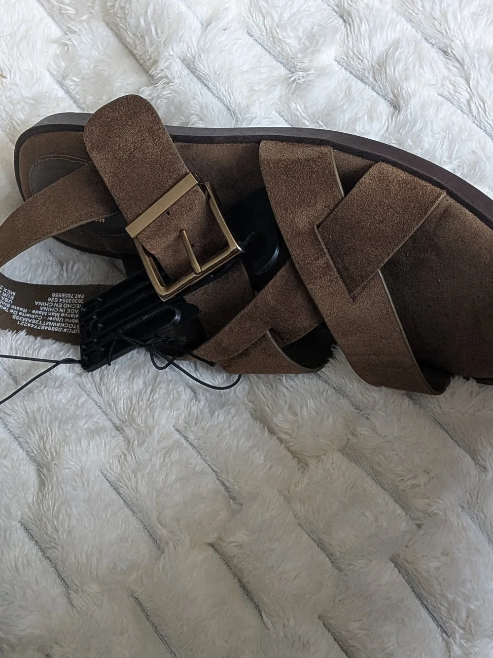 Time and Tru Brown Suede Slide Sandals - Size 9